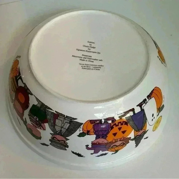 Goblins by Ursula Dodge stoneware trick or treat candy  bowl - Picture 8 of 11